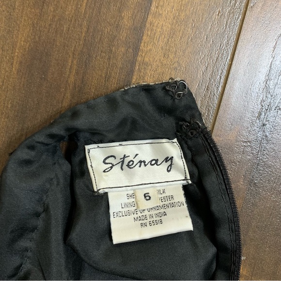 90s Stenay Black Beaded Sequin Prom Dress - Picture 4 of 4